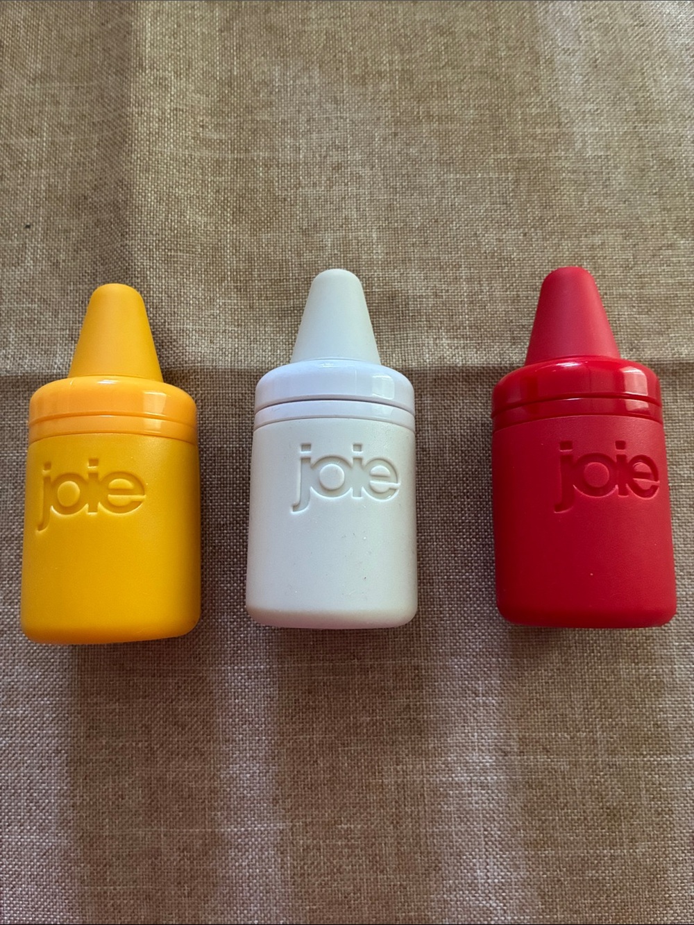 Jole Silicone Condiment Squeeze Bottles - Yellow, White, Red